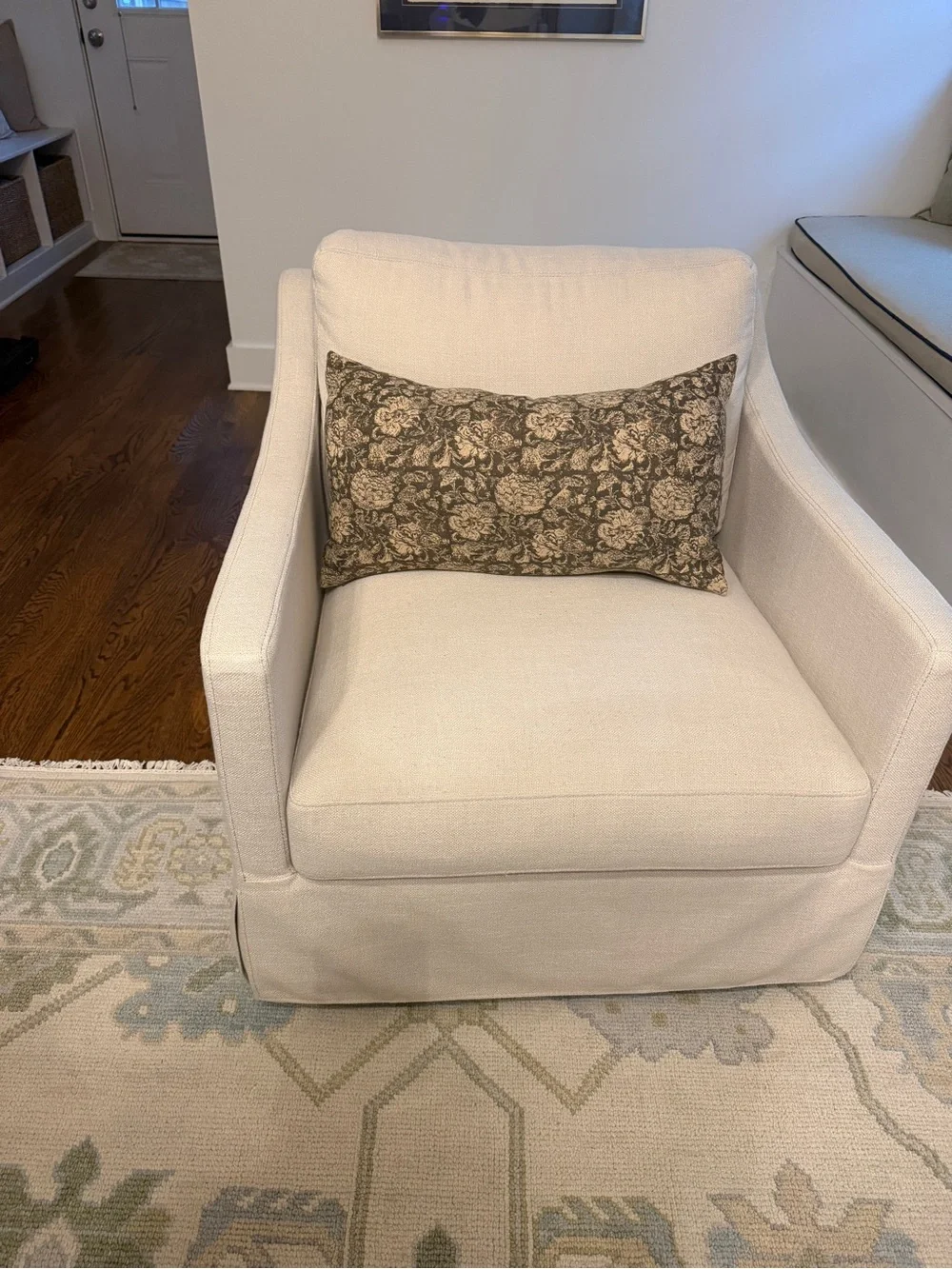 Set of 2 Studio McGee Threshold Brown & Cream Floral Accent Pillow covers 14x24